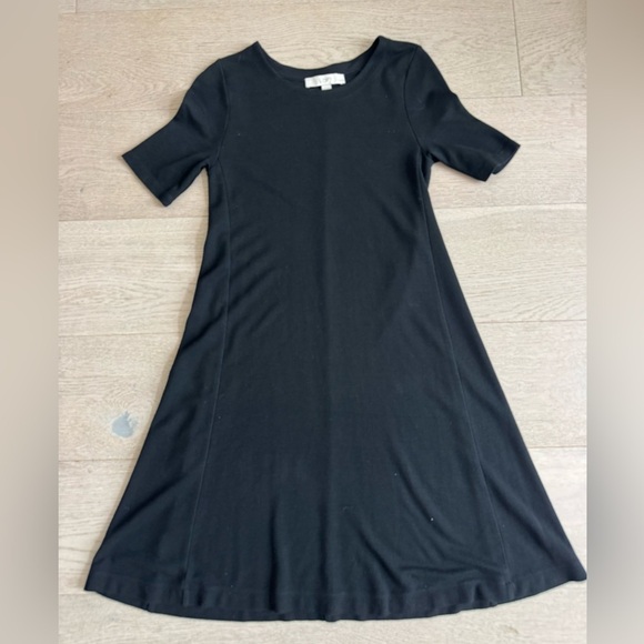 LOFT black short sleeve midi dress size XSP (petite) - Picture 3 of 7